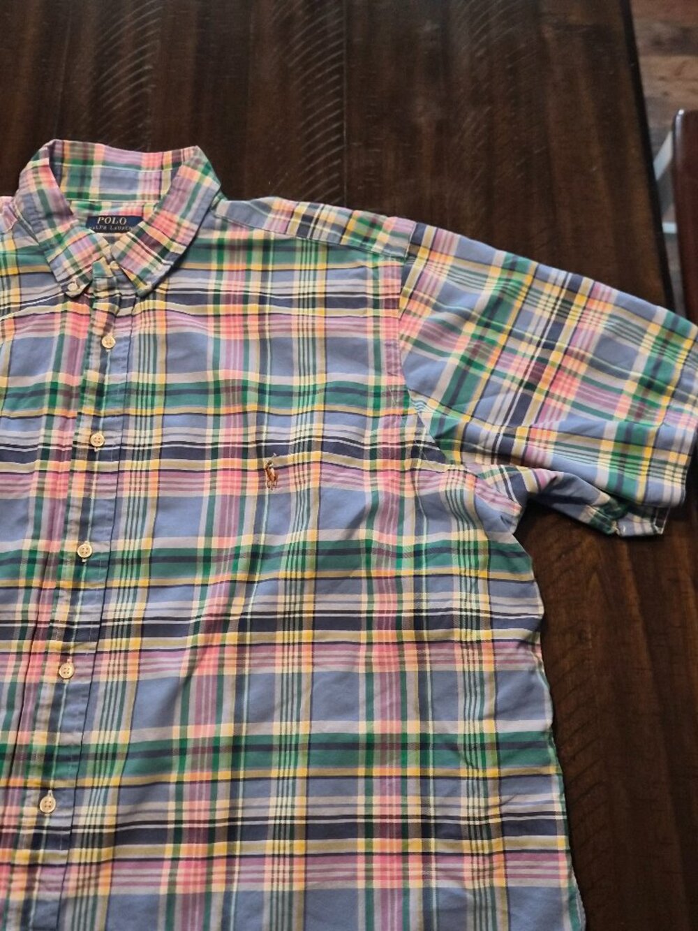 Polo Ralph Lauren Mens 2XB Big Classic Fit Plaid Short Sleeve Button Shirt G804
